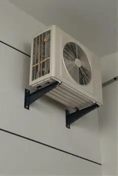 White Air Conditioning Unit Mounted on Wall installation
