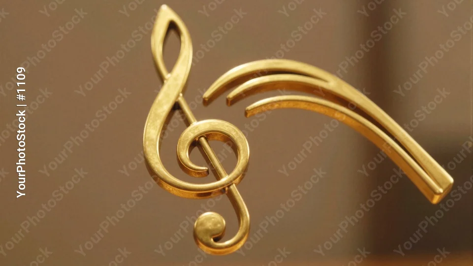 Gold Treble Clef Symbol Isolated music symbol