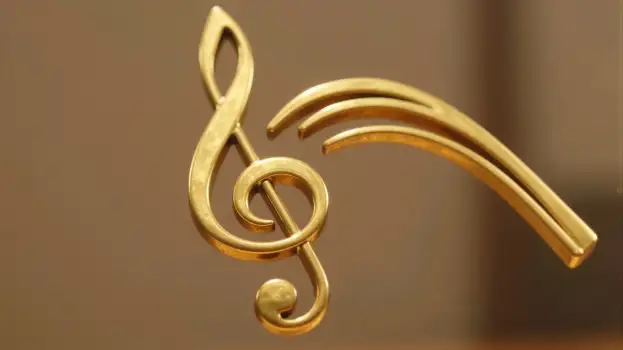 Gold Treble Clef Symbol Isolated music symbol