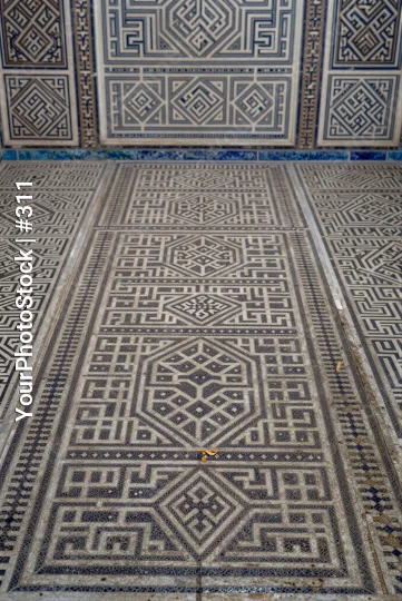 Black and White Geometric Tile Floor Design tiles