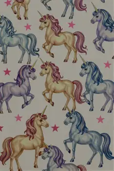 Unicorns In Motion Seamless Pattern cartoon whimsical