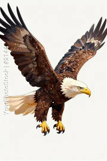 Bald Eagle in Flight digital illustration nature