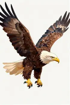 Bald Eagle in Flight digital illustration nature