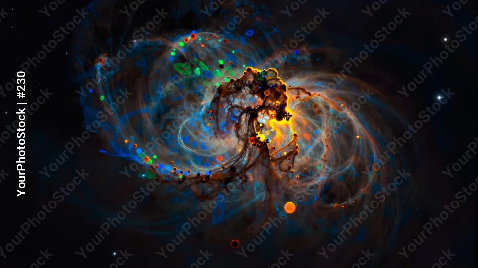 Abstract Digital Art Nebula Starry Night Sky swirling colors