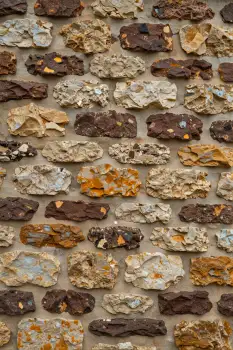 Rustic Textured Surface of Irregular Rocks grid