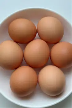 6 Brown Eggs Arranged in a Bowl ceramic bowl arrangement