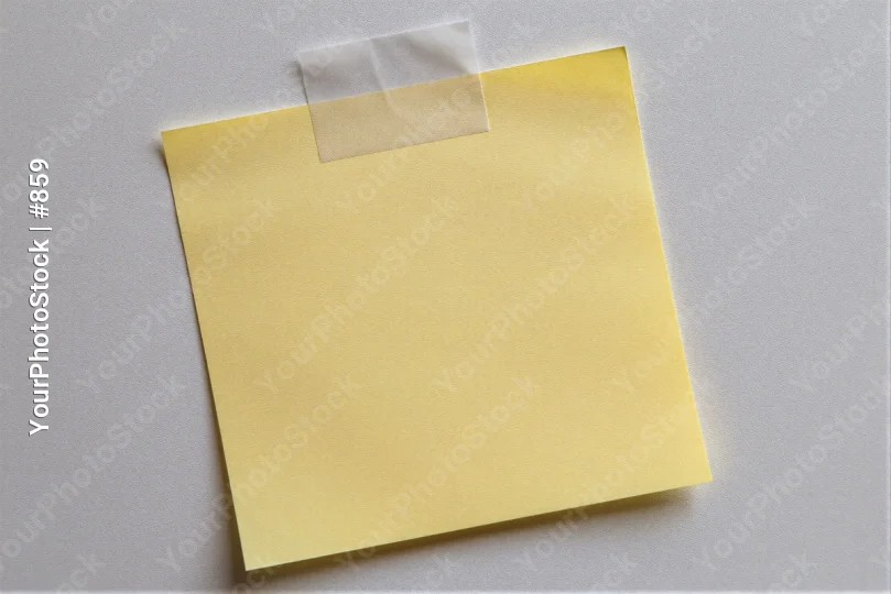 Yellow Sticky Note with Transparent Adhesive Strip
