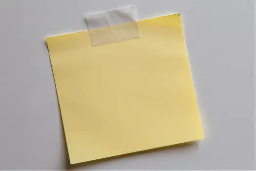Yellow Sticky Note with Transparent Adhesive Strip