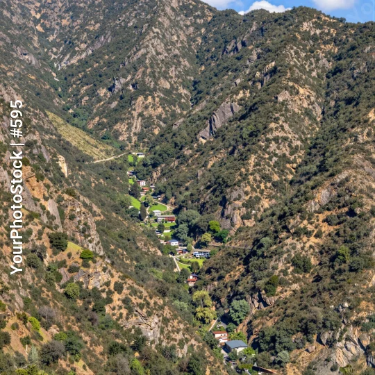 Mountainous Landscape with Small Town mountains