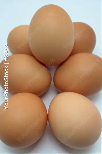 Six Brown Eggs in Pyramid Formation fresh uncooked