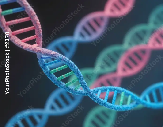 DNA Double Helix Genetic Code 3D Rendering biotechnology