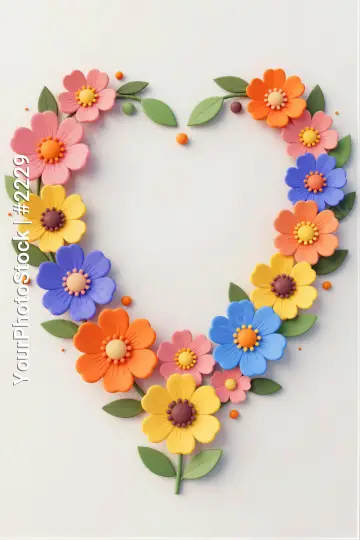 Heart-shaped Paper Flower Wreath paper flowers