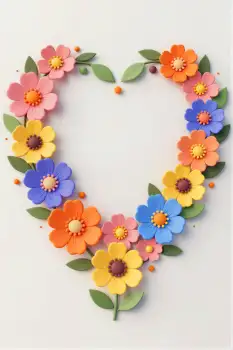 Heart-shaped Paper Flower Wreath paper flowers