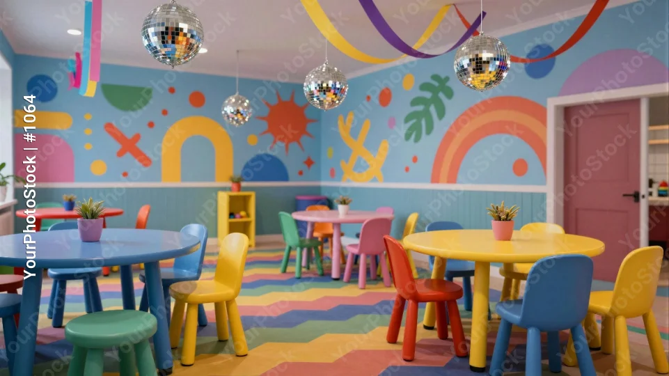 Colorful Children's Playroom with Rainbow Theme