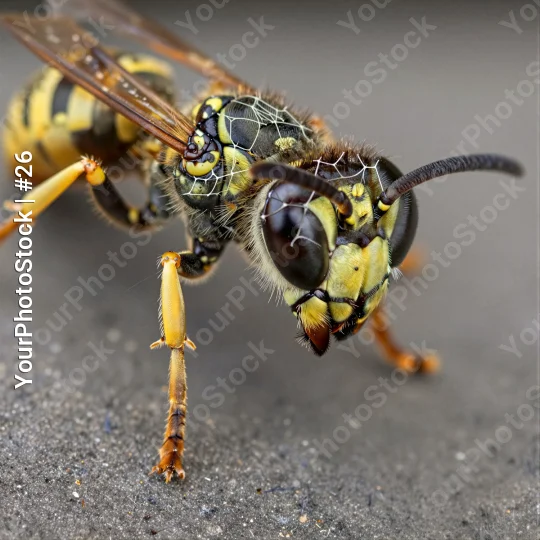 Wasps Head and Abdomen Close-Up insects stripes