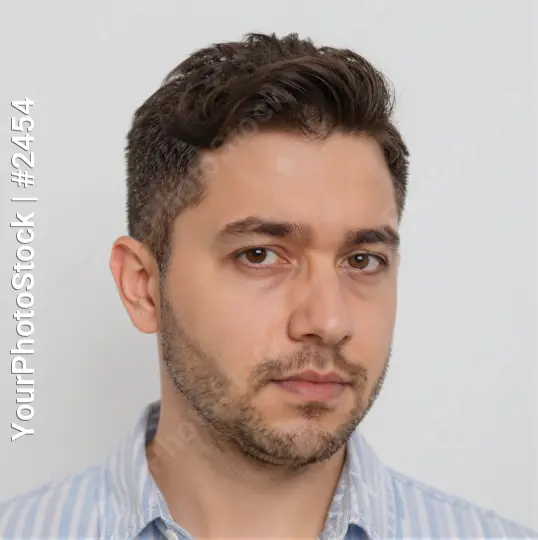 Young Man with Beard Looking Serious serious expression
