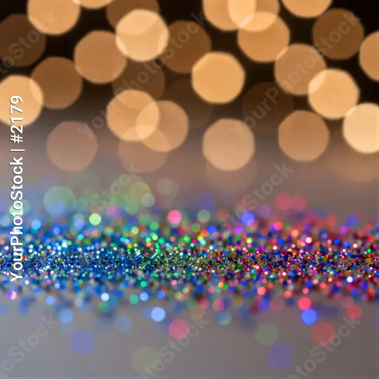 Glittery Surface with Bokeh Lights on Night Sky