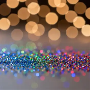 Glittery Surface with Bokeh Lights on Night Sky