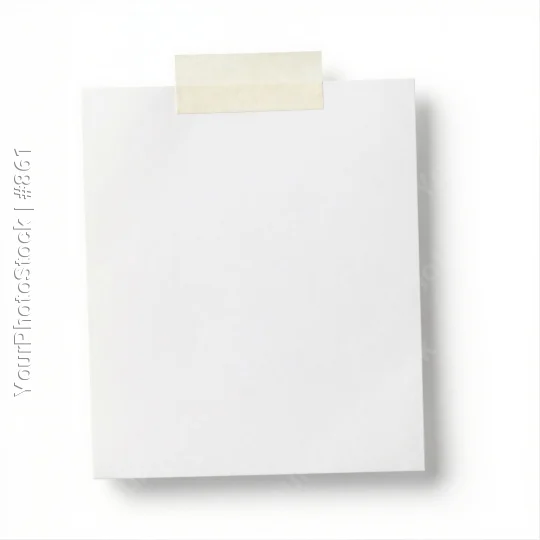 Business Document: Yellow Sticky Note on Smooth White Paper