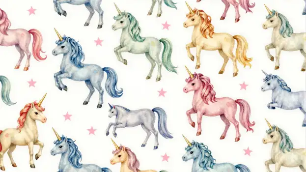 Unicorns Seamless Pattern pastel whimsical playful