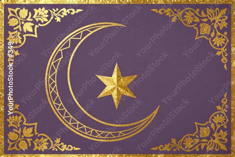 Luxurious Crescent Moon with Golden Star luxury