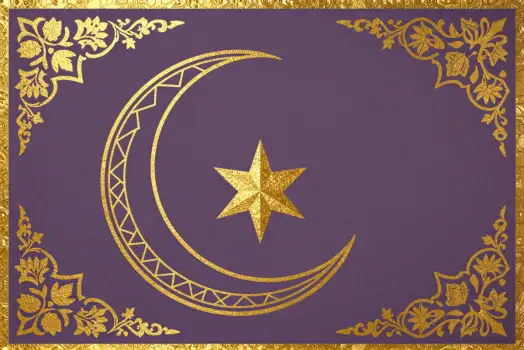 Luxurious Crescent Moon with Golden Star luxury