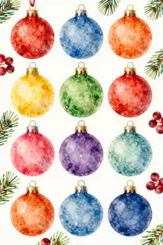 Colorful Christmas Ornaments Grid festive decorations