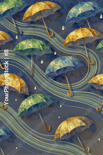 Rainy Parags with Blue & Yellow Tones