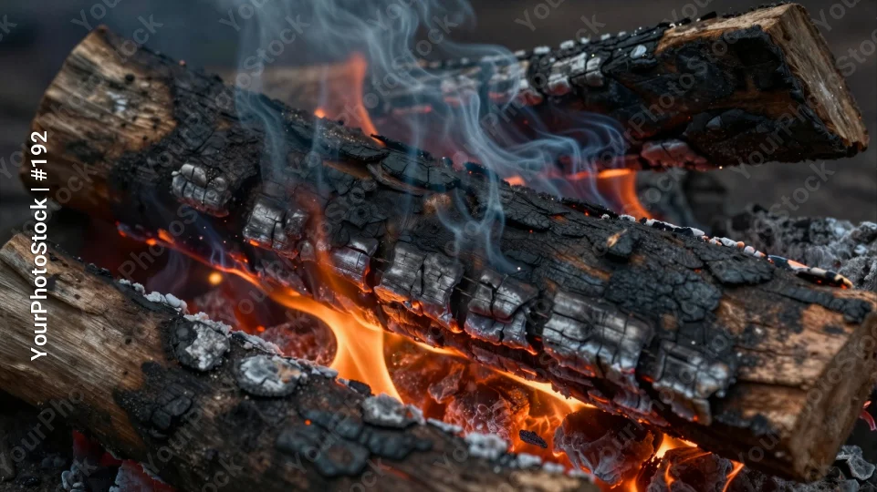 Campfire Burning Brightly With Orange and Red Flames