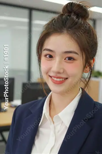 Professional Woman in Office Smiling confident business