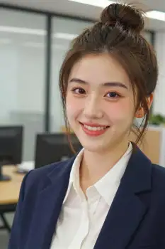 Professional Woman in Office Smiling confident business