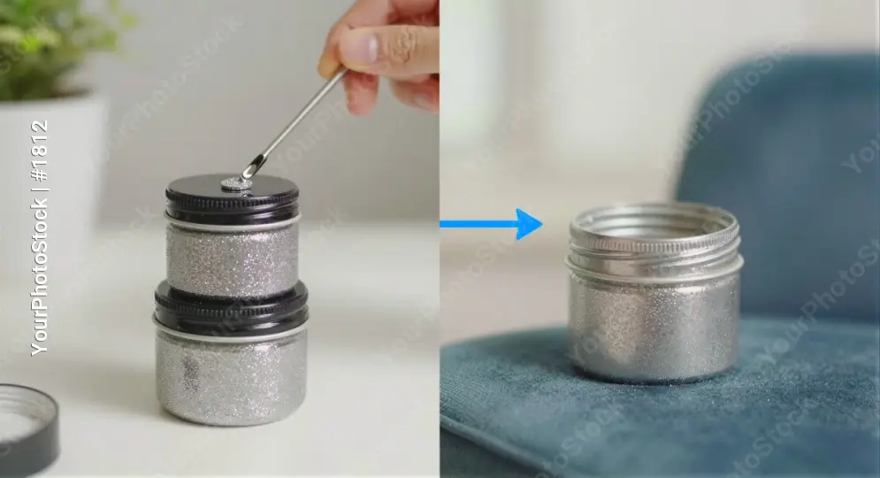 Metal Jar Opened by Screwdriver close-up room