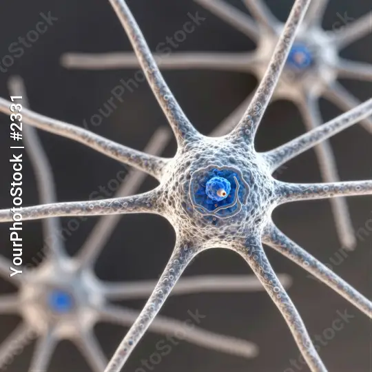 Close-up of Radial Neuron Arrangement neurons