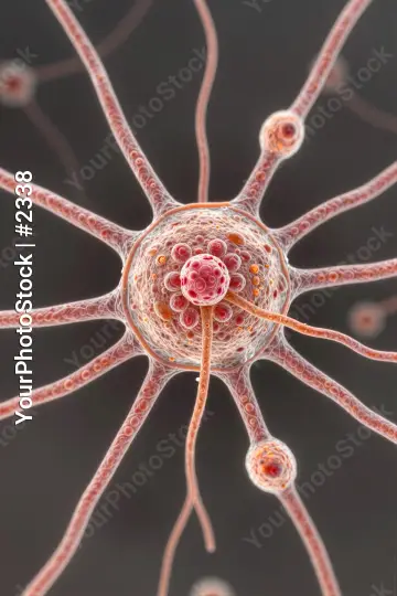 Microscopic View of Radial Neurons with Unique Shapes