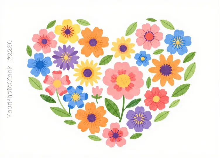 Heart-Shaped Flower Arrangement with Colorful Flowers