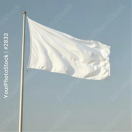 White Flag on Pole against Sky