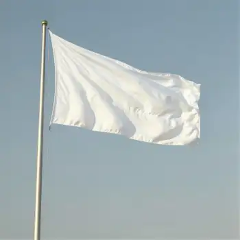 White Flag on Pole against Sky