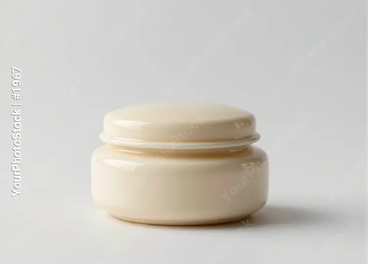 White Ceramic Jar with Open Lid texture smooth