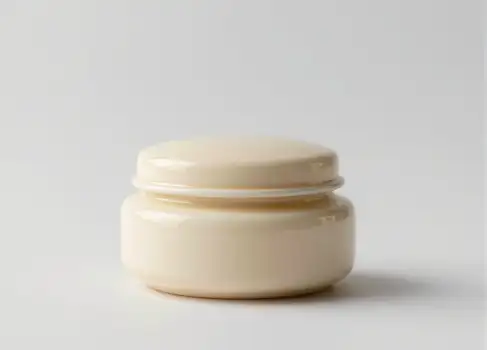 White Ceramic Jar with Open Lid texture smooth