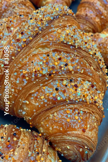 Freshly Baked Croissant with Rainbow Sprinkles