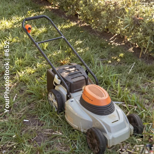 Lawn Mower on Grass Garden outdoor landscape maintenance