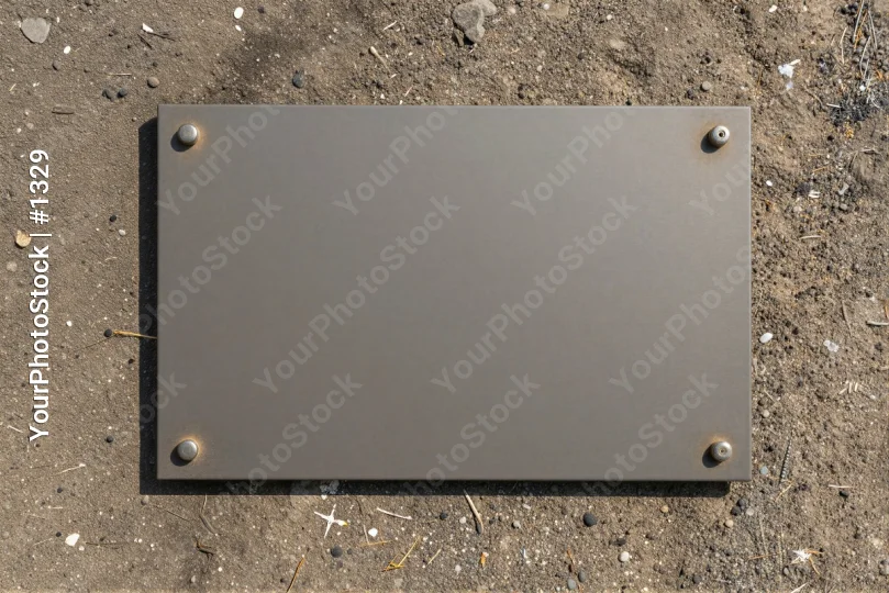 Metal Plate with Screws on Sandy Ground construction