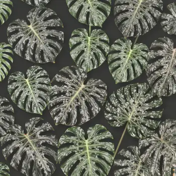 Dark Green Leaves Pattern tropical leafy