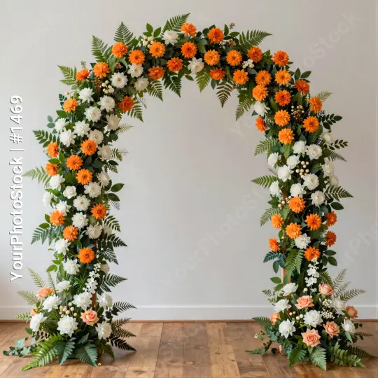 Floral Archway with Daisies, Carnations, Roses