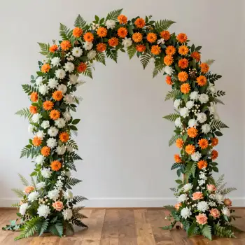 Floral Archway with Daisies, Carnations, Roses