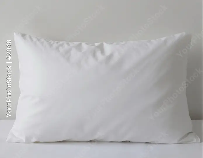 Soft Textured White Pillow on White Surface frayed hotel