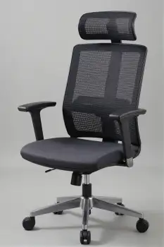 Modern Black Office Chair with Mesh Backrest and Armrests