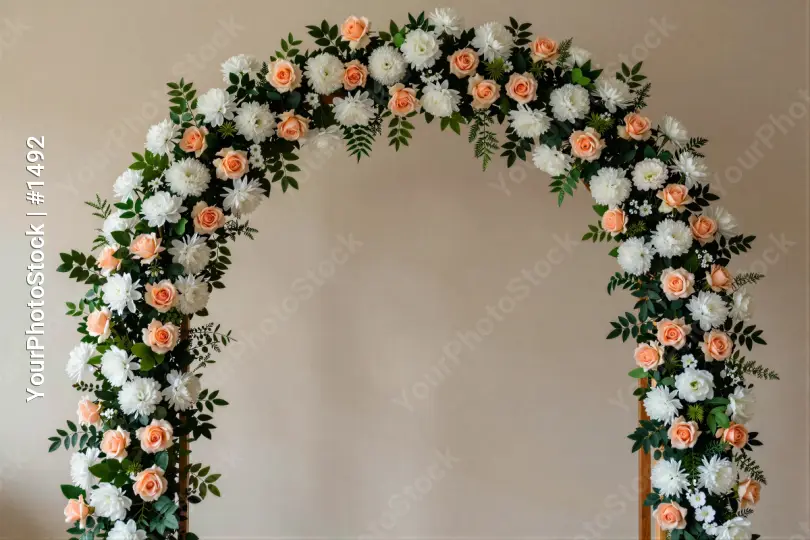Decorative Flower Arch with Roses and Daisies