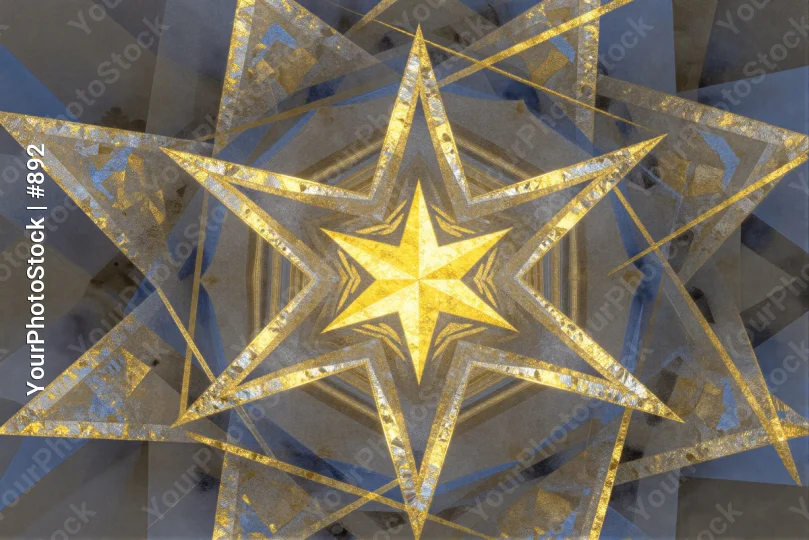 Kaleidoscope Star Design digital art triangles