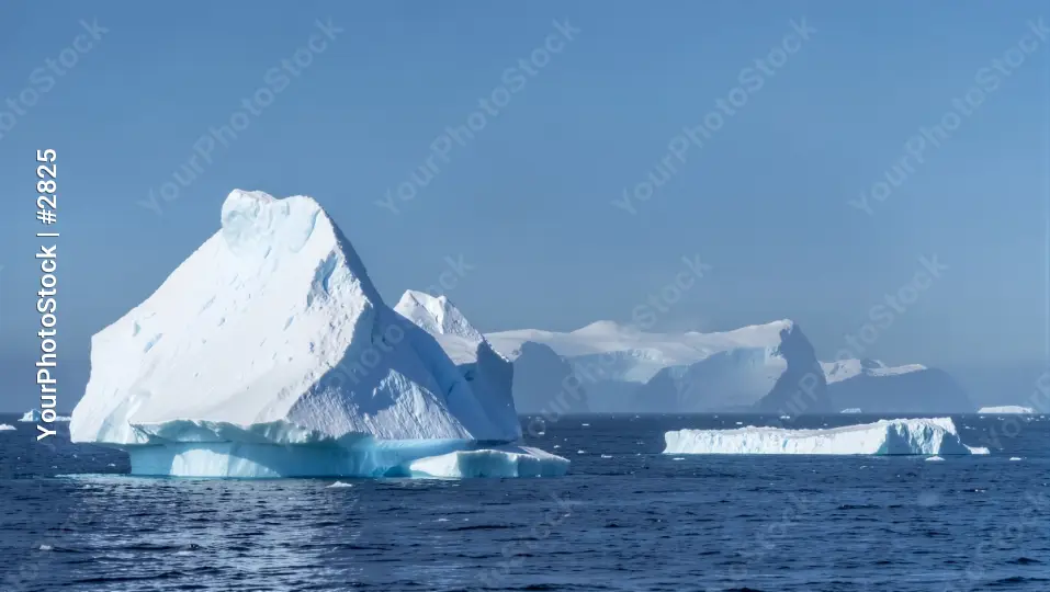 Icy Arctic Landscape with Icebergs and Glaciers
